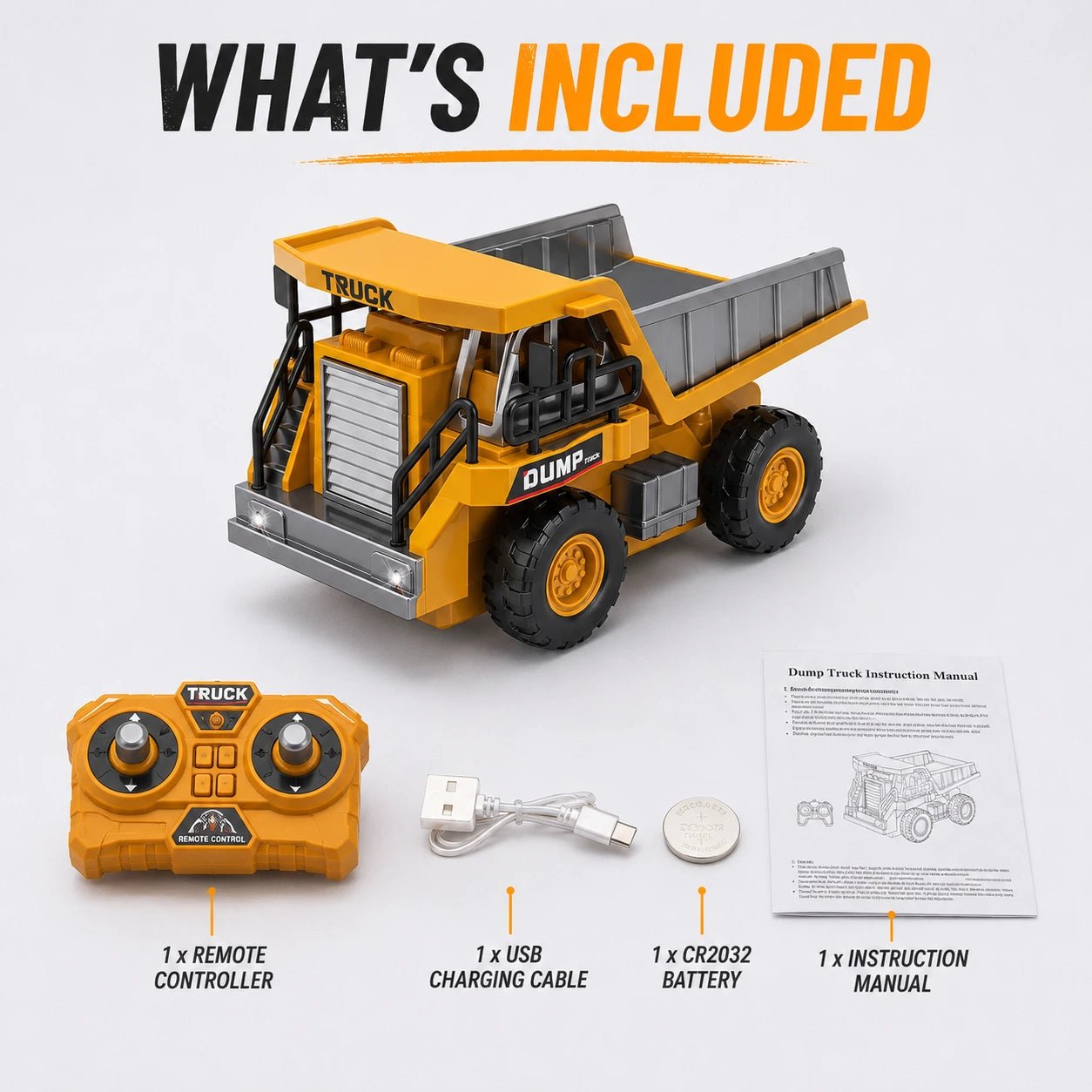 Mini RC Construction Vehicle Set | Excavator, Crane, Forklift & Dump Truck - MiniKays