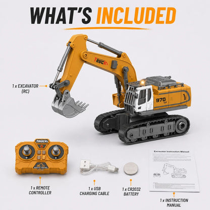 Mini RC Construction Vehicle Set | Excavator, Crane, Forklift & Dump Truck - MiniKays