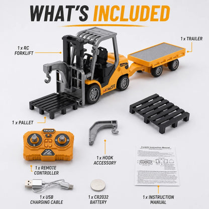 Mini RC Construction Vehicle Set | Excavator, Crane, Forklift & Dump Truck - MiniKays