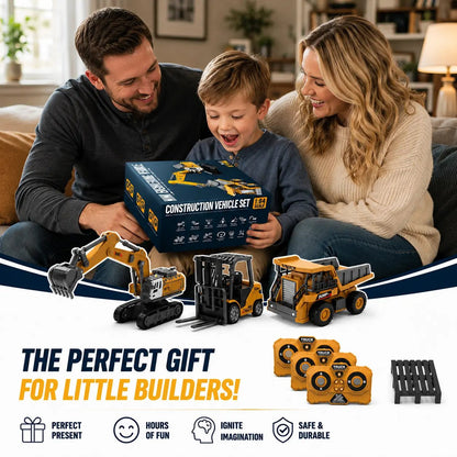 Mini RC Construction Vehicle Set | Excavator, Crane, Forklift & Dump Truck - MiniKays
