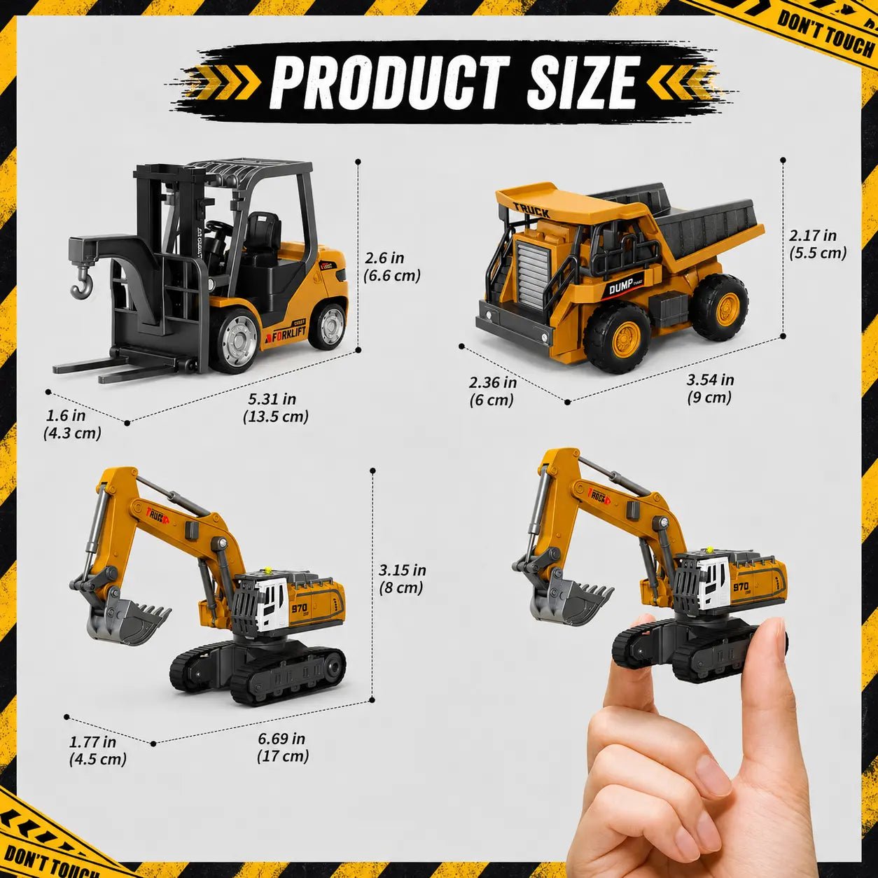Mini RC Construction Vehicle Set | Excavator, Crane, Forklift & Dump Truck - MiniKays